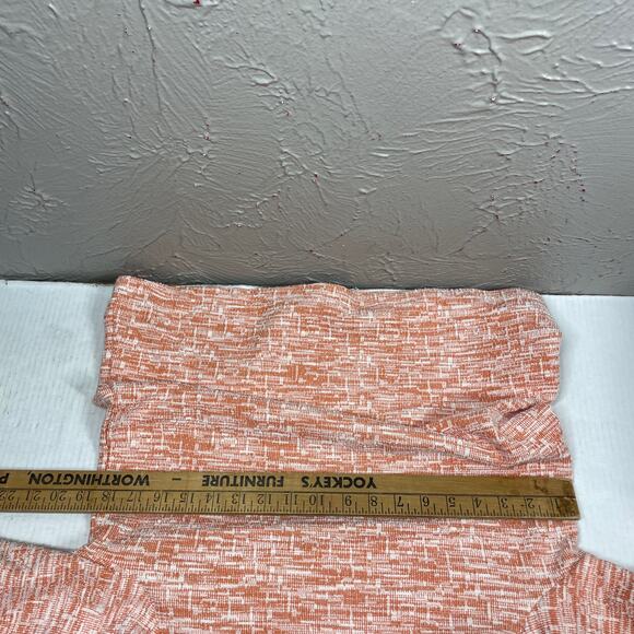 NWT Melloday Orange White Puff Sleeve Shoulder Button Woven Top Womens Sz Medium - Picture 5 of 5